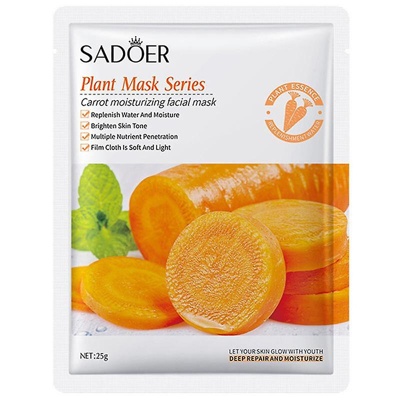 ماسک صورت سادور مدل Plant بسته 5 عددی آبرسان، مرطوبکننده، نرمکننده، مغذی، ترمیمکننده، ضد چروک و ضد جوش با عصاره هویج، کلم بروکلی، گل رز، توت فرنگی و آلوئه ورا مناسب انواع پوست