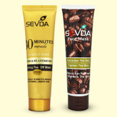 ماسک صورت پیل آف سودا مدل قهوه و طلا حجم 100 میلیلیتر تسکیندهنده، شادابکننده، نرمکننده و شفافکننده پوست صورت مجموعه 2 عددی