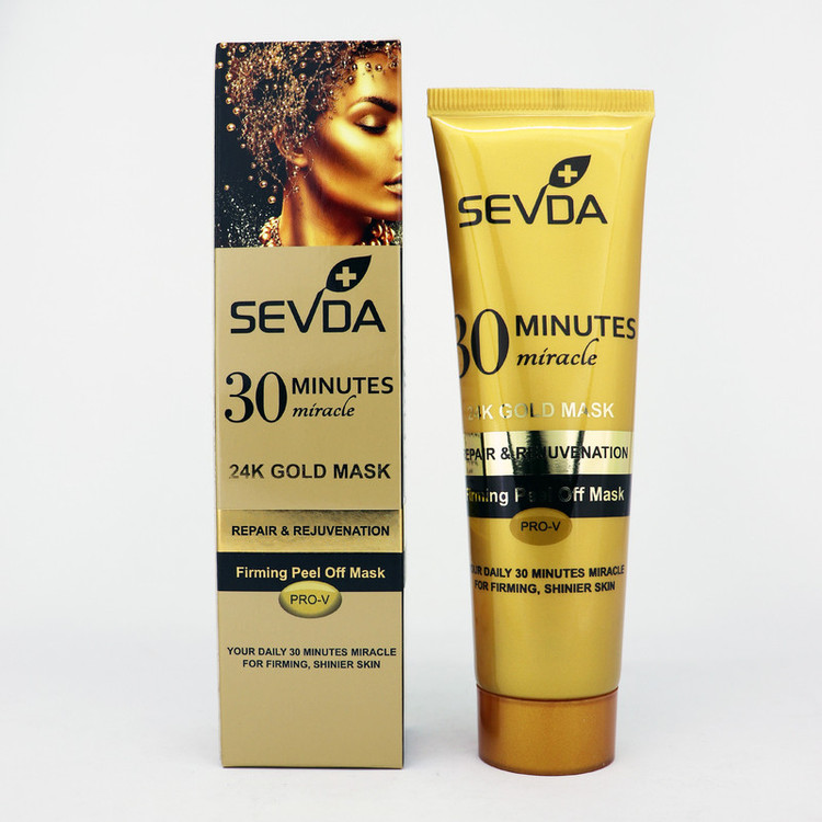 ماسک صورت پیل آف سودا مدل قهوه و طلا حجم 100 میلیلیتر تسکیندهنده، شادابکننده، نرمکننده و شفافکننده پوست صورت مجموعه 2 عددی